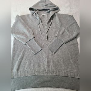 Naadam gray 100% cashmere sweater tunic hoodie
